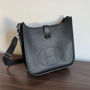 Black Leather Crossbody Bag